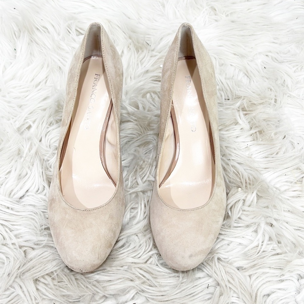 FRANCO Sarto Patent Leather Heel Nude Suede Pump Classic Platform size 9.5 - Picture 12 of 12